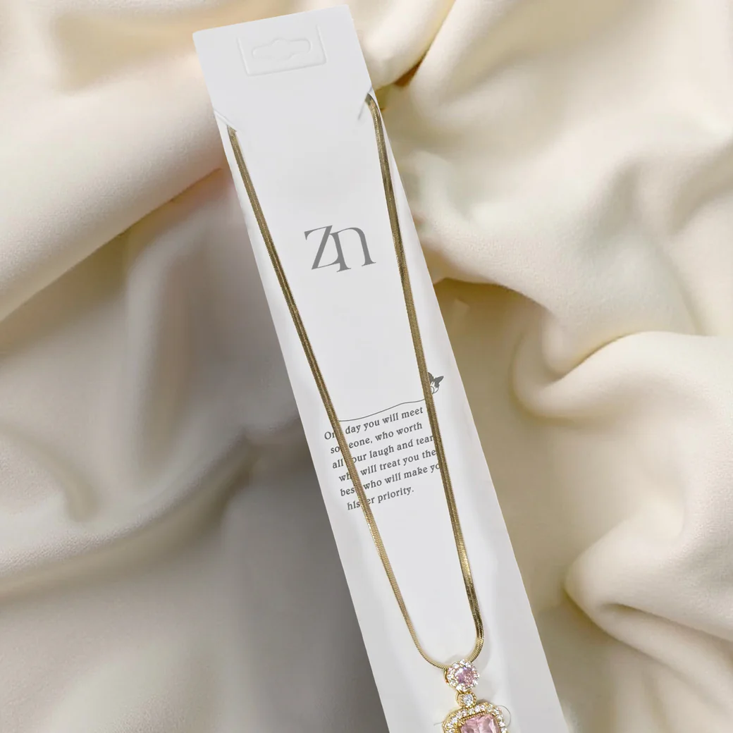 Aurora Pink Crystal Pendant Necklace