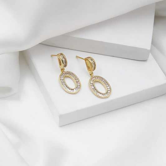 Elegant envy oval earrings