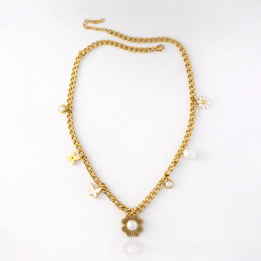 Floral Grace Charm Necklace