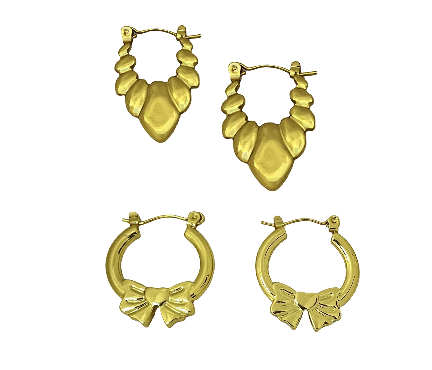 Bow Hoop & Chunky U-Hoop Set