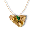 Golden Wave Green Gemstone Necklace