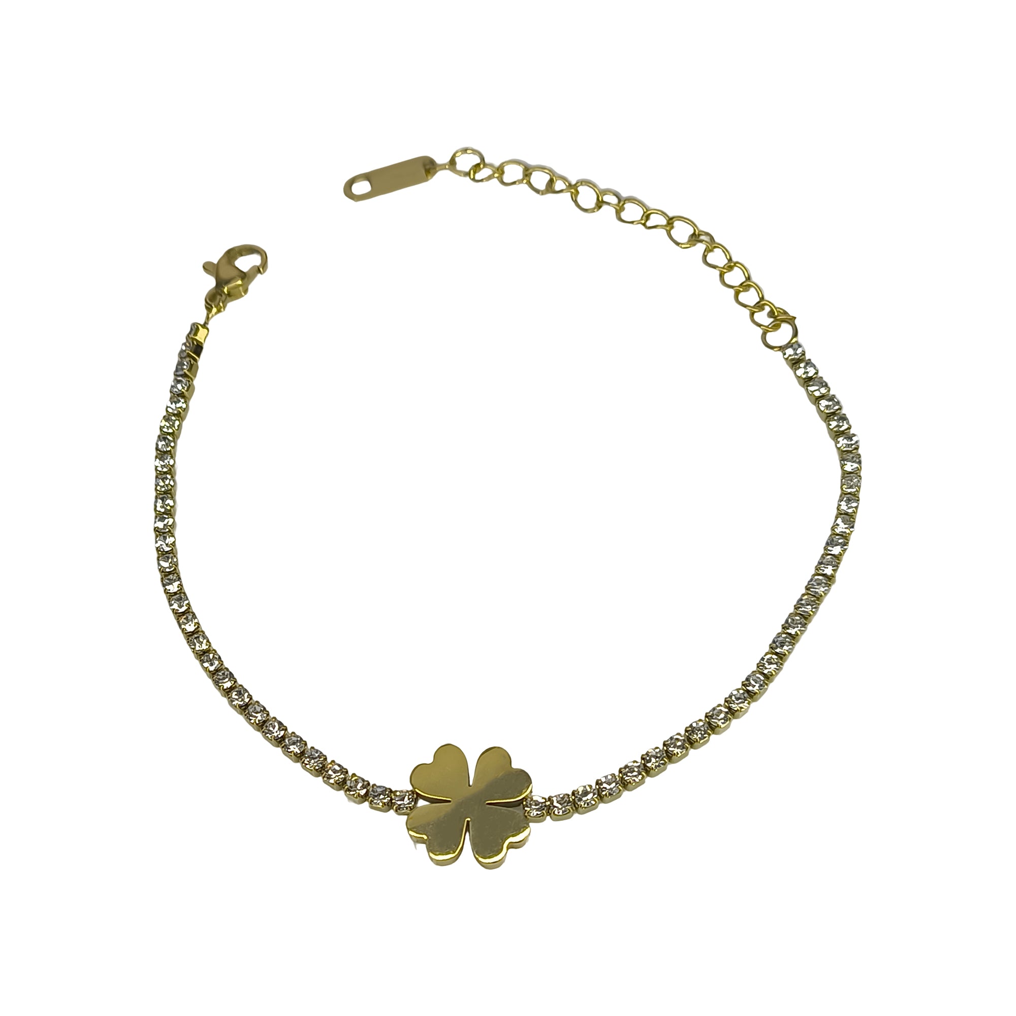 Zychon Four Leaf Clover Anti-Tarnish Bracelet – Gold