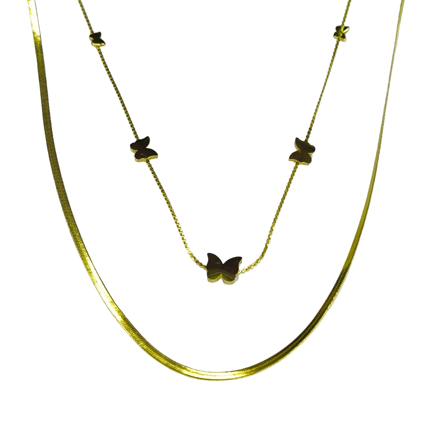 Flutter Grace Butterfly Layered Necklace