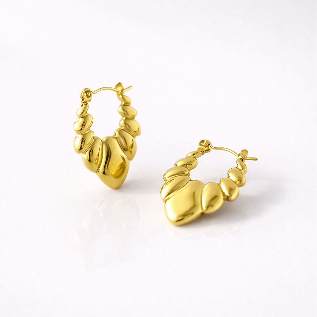 Embossed Luxe Loop Hoops
