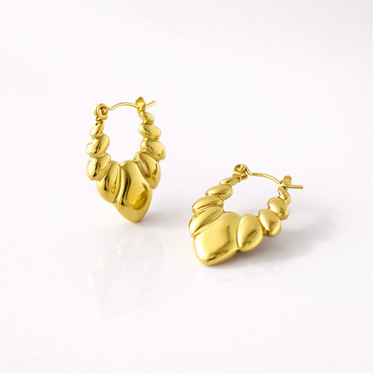 Embossed Luxe Loop Hoops