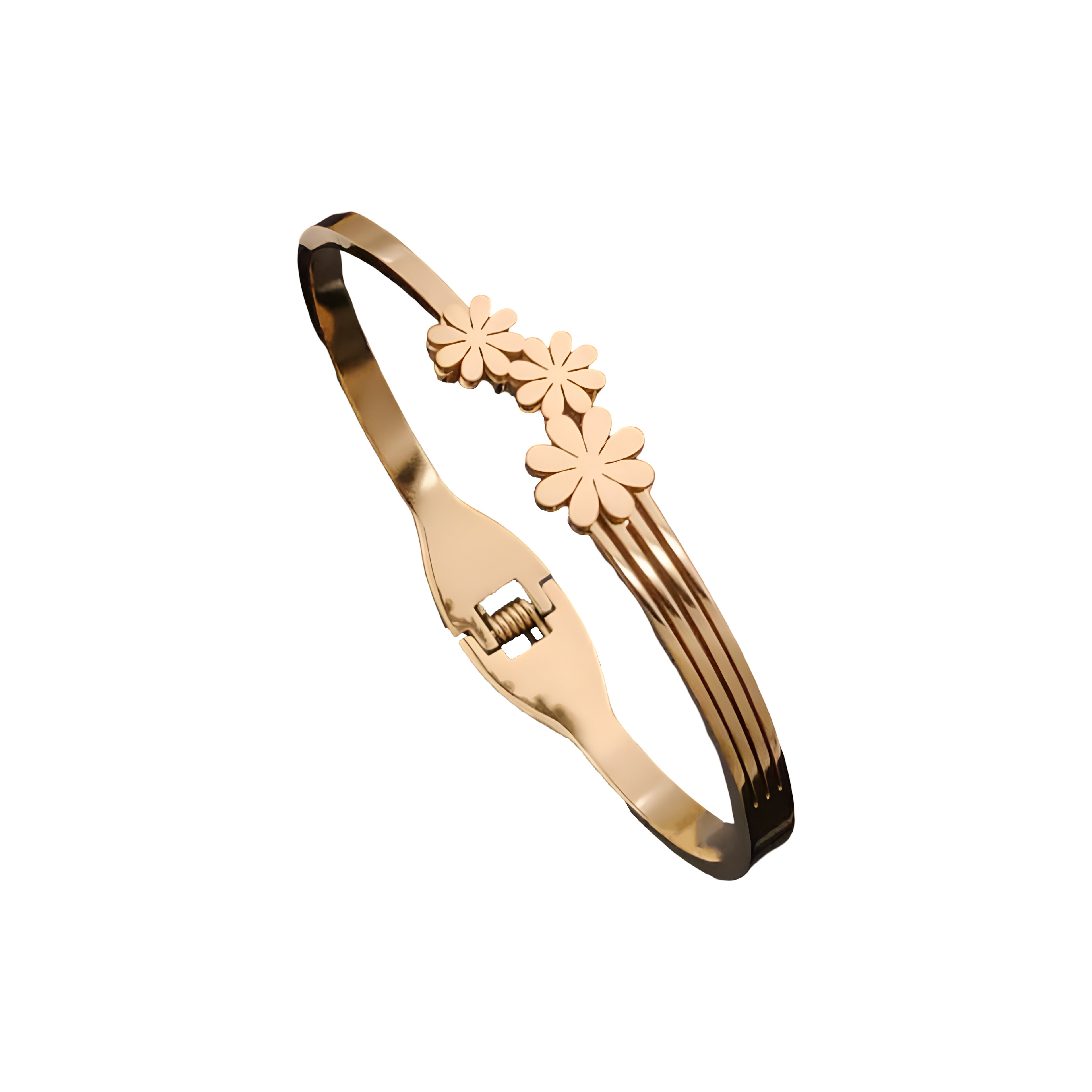Zychon BloomAura Floral Gold Bangle