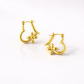 Floral-Accented Abstract Heart Hoops