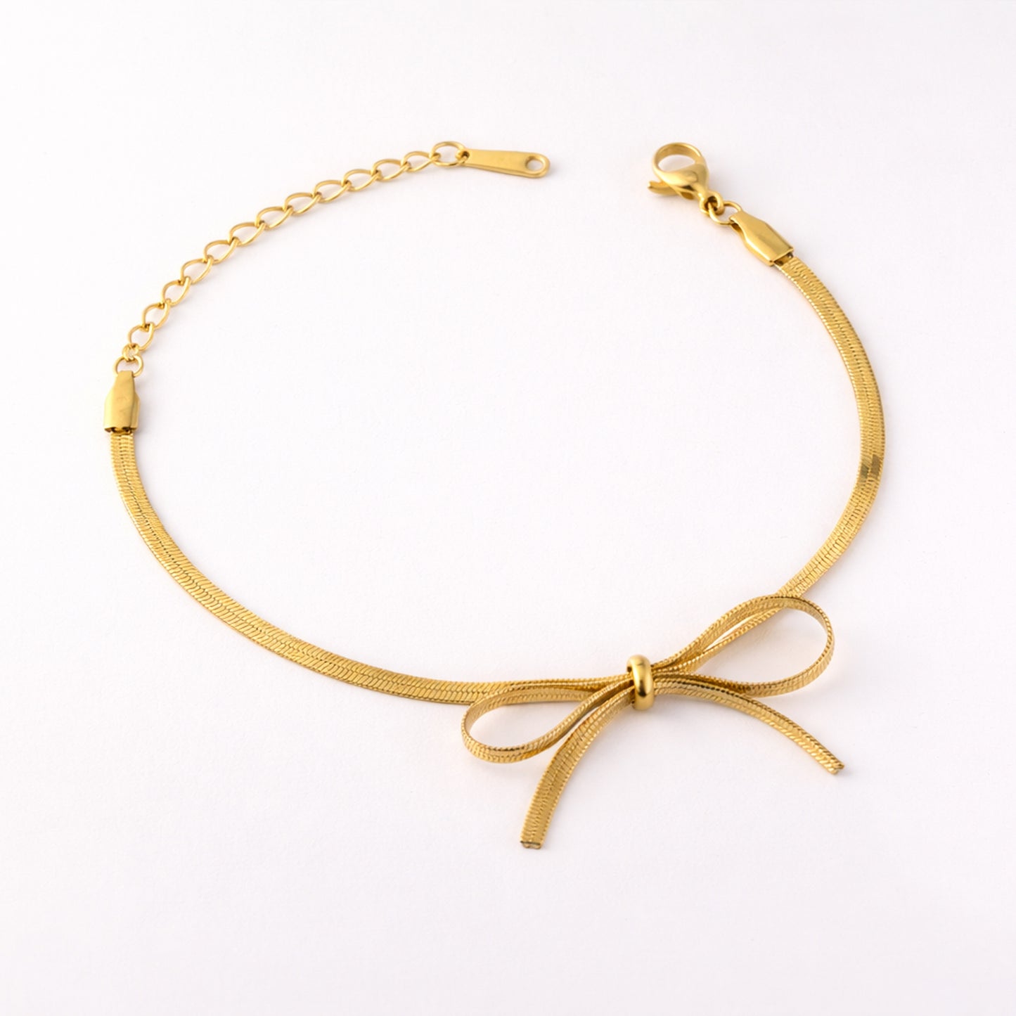Gold Bow Snake Chain Bracelet