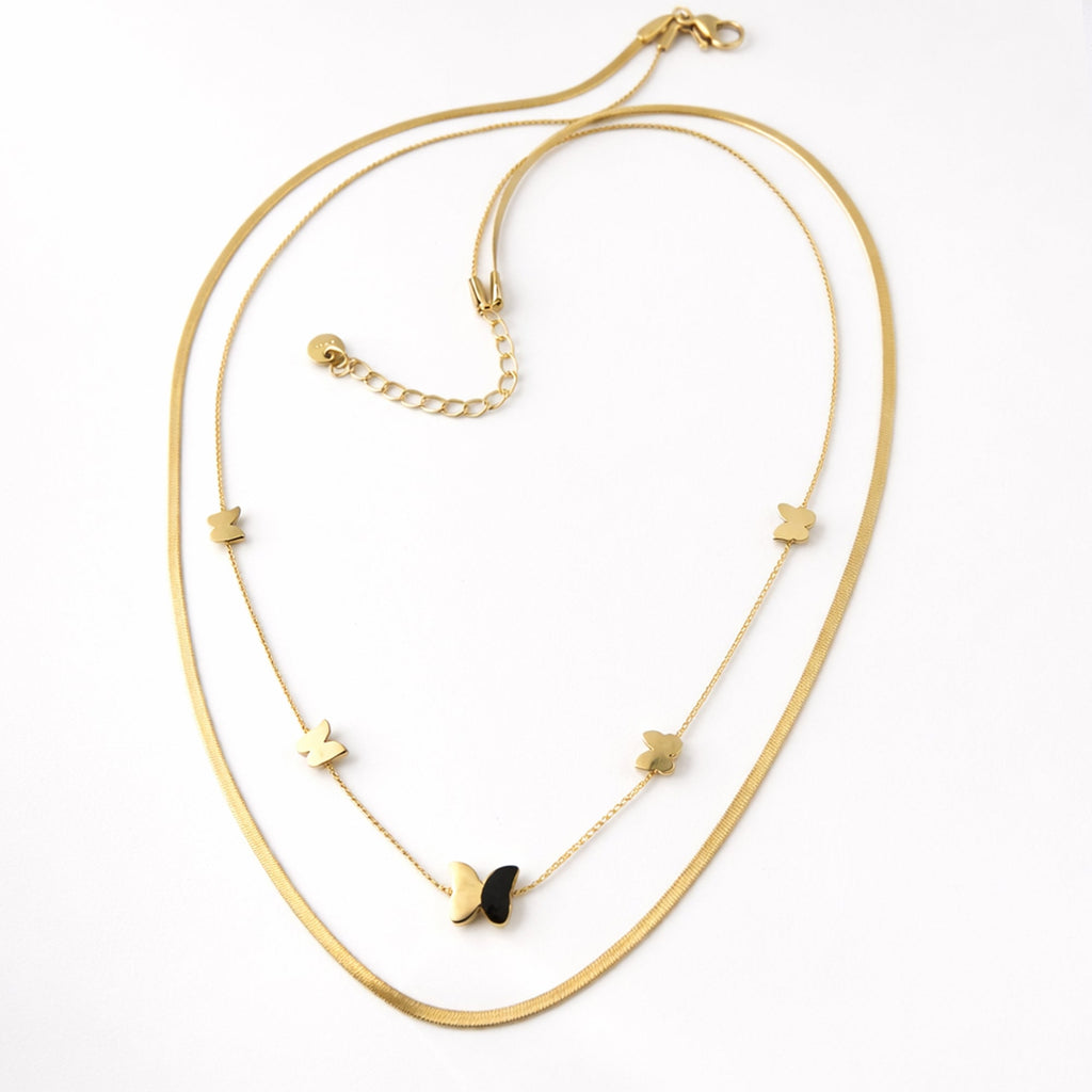 Flutter Grace Butterfly Layered Necklace