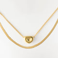 PureShine Dual Chain Necklace with Heart Pendant