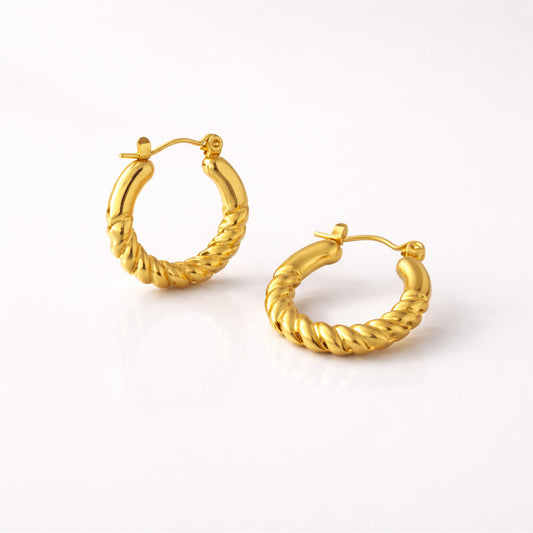 Twisted Luxe Round Hoops