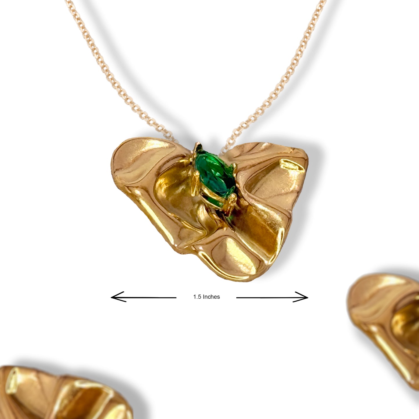 Golden Wave Green Gemstone Necklace