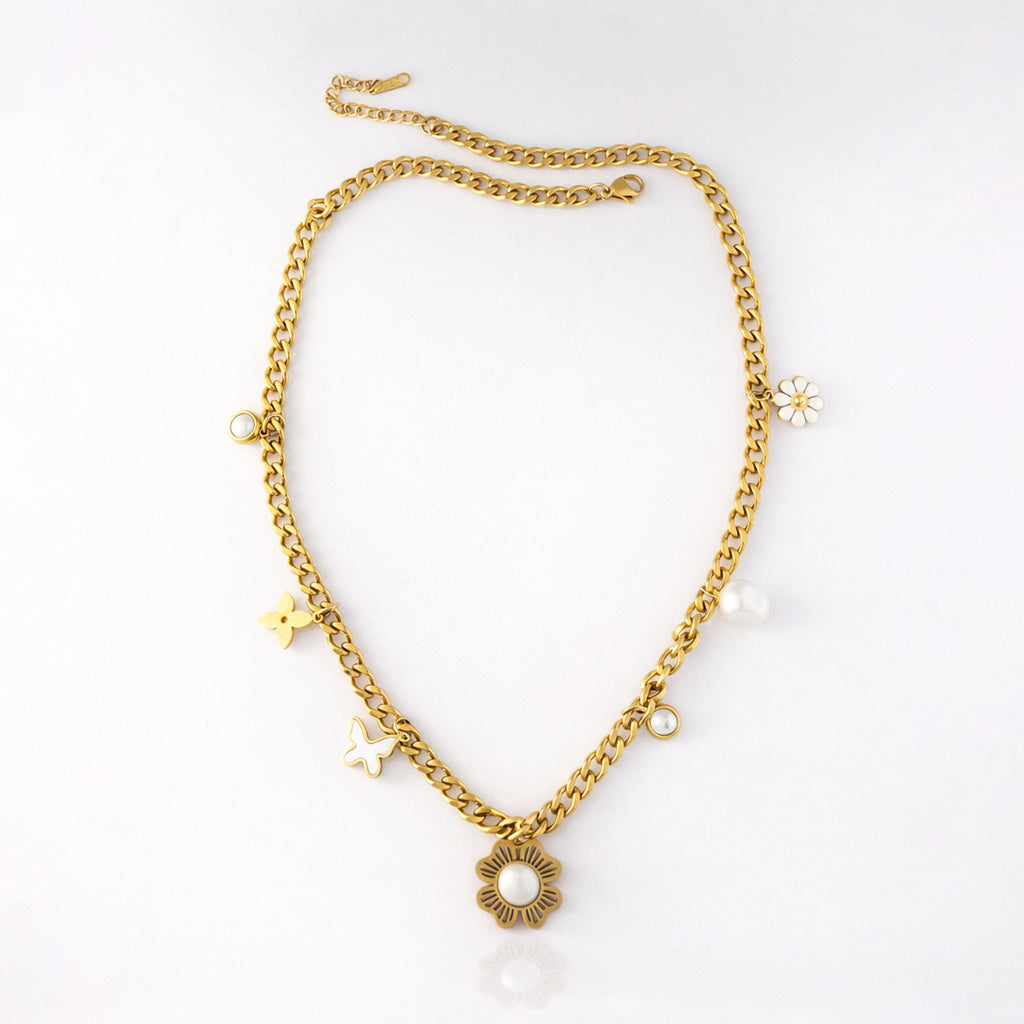 Floral Grace Charm Necklace