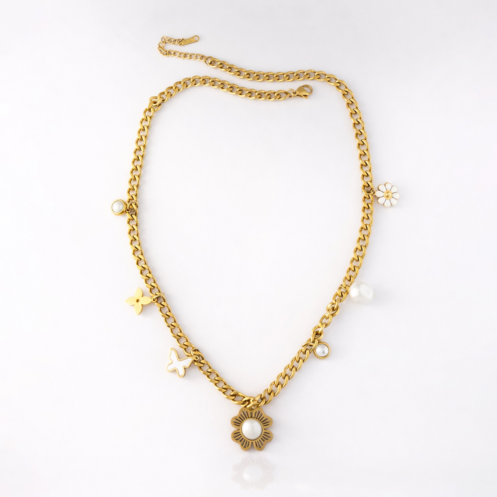 Floral Grace Charm Necklace