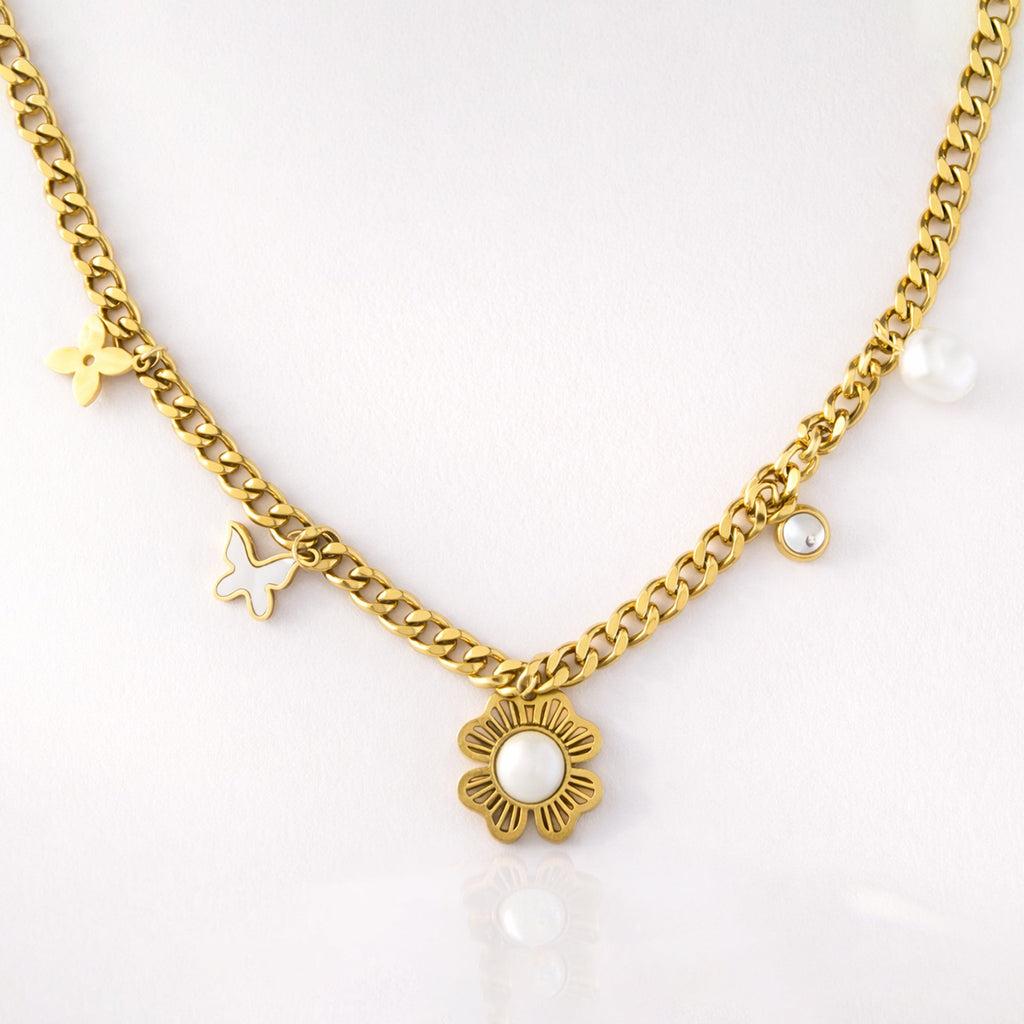 Floral Grace Charm Necklace