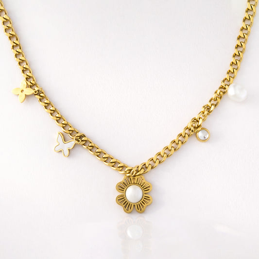 Floral Grace Charm Necklace