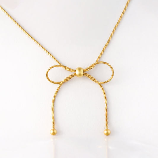 Dainty Gold Bow Necklace