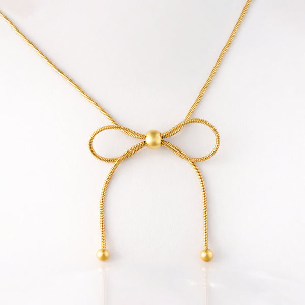 Dainty Gold Bow Necklace