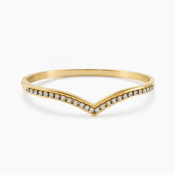 Celeste V-Shine Gold Bangle