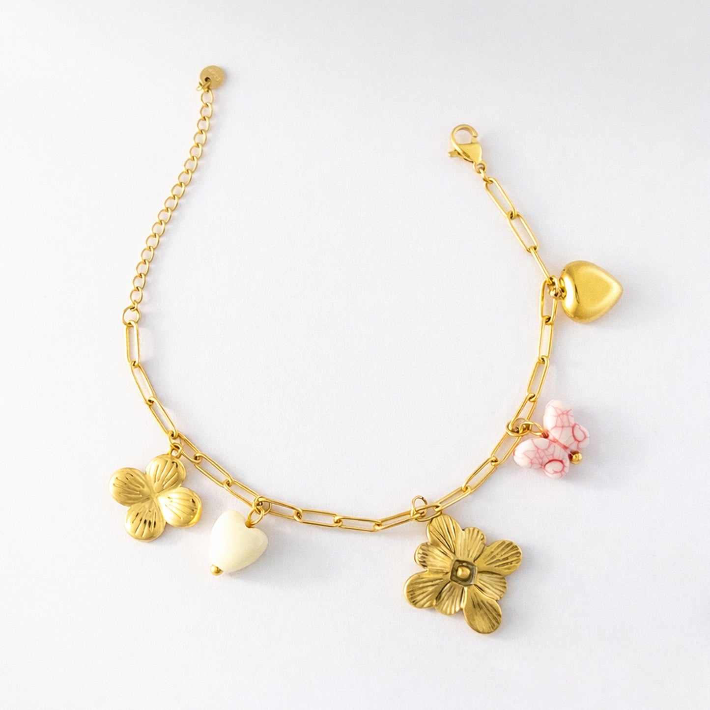Bloom & Charm Gold Link Bracelet