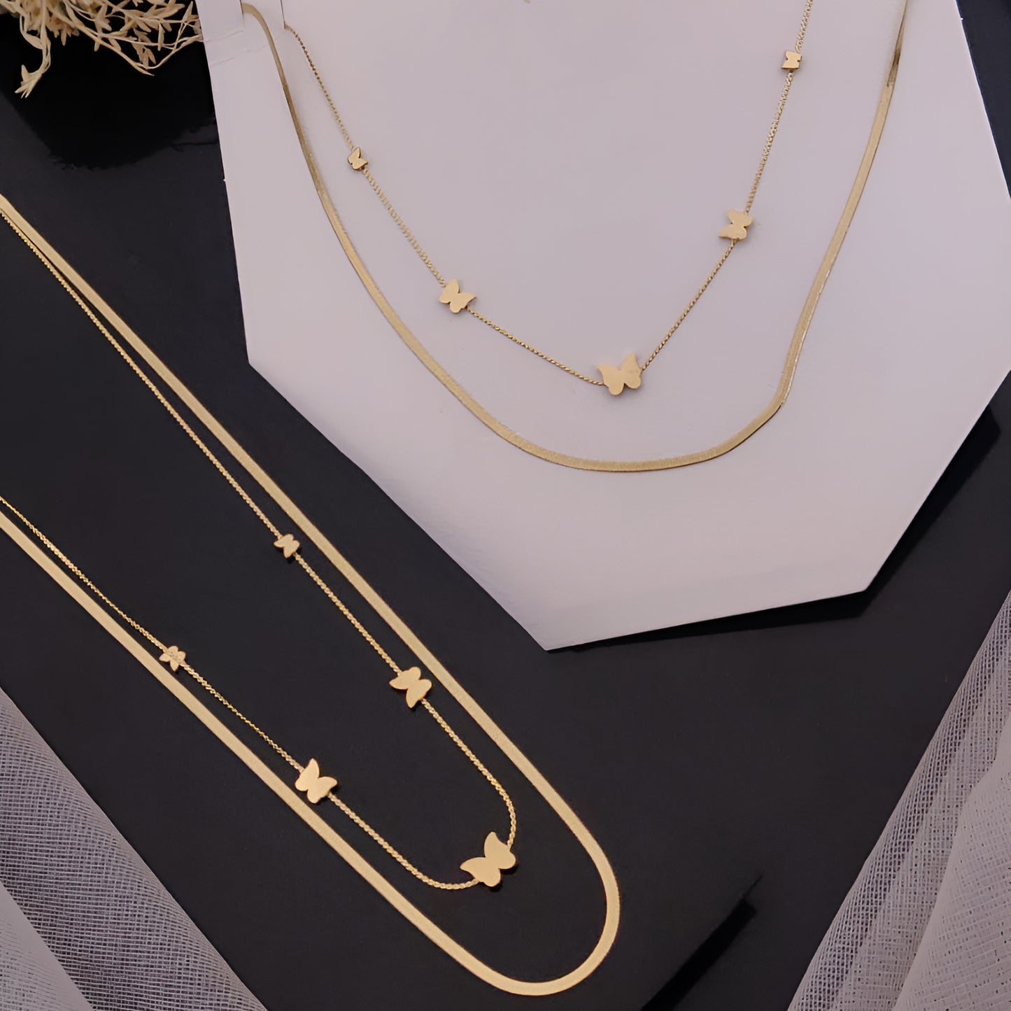 Flutter Grace Butterfly Layered Necklace