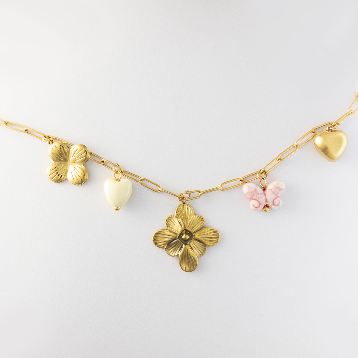 Bloom & Charm Gold Link Bracelet