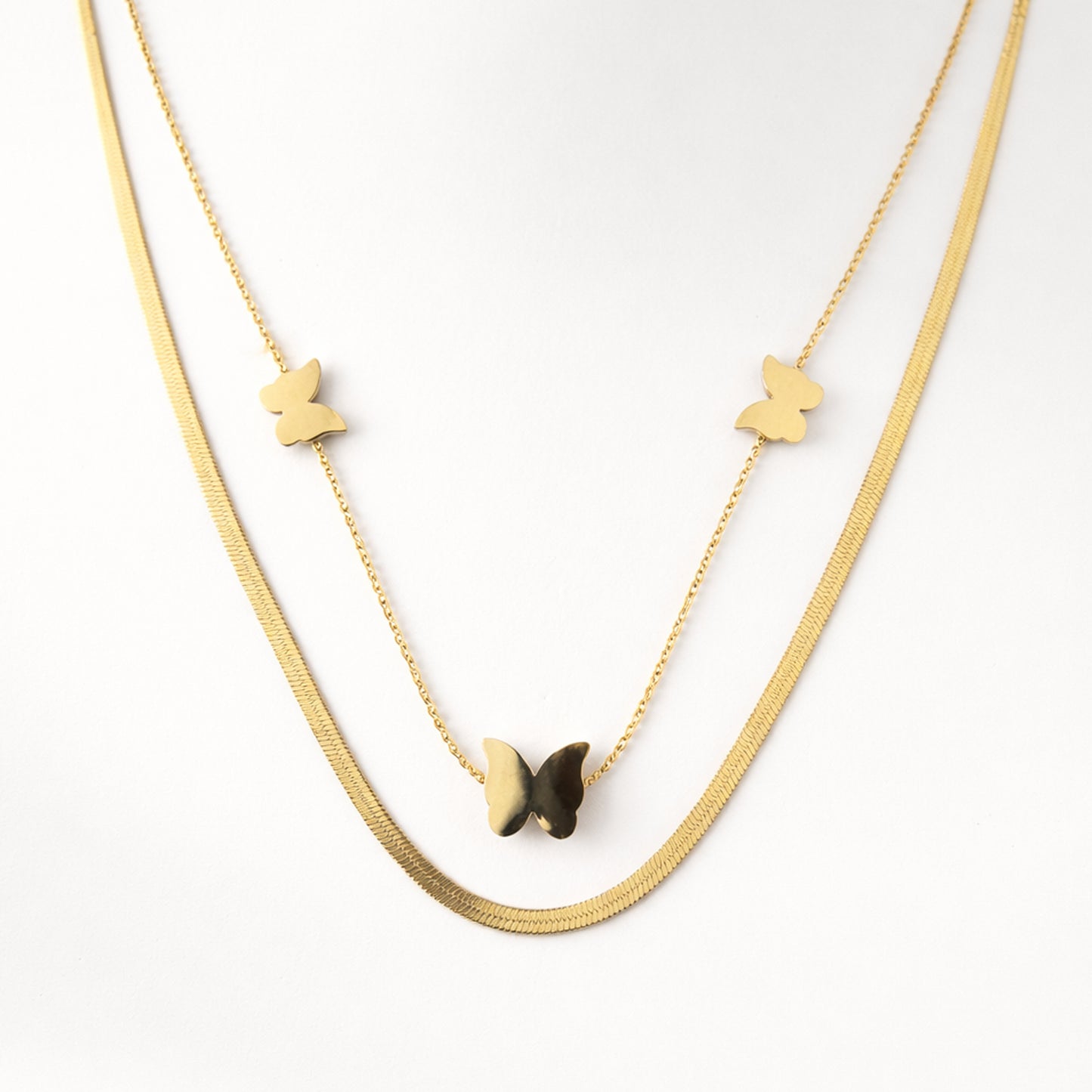 Flutter Grace Butterfly Layered Necklace