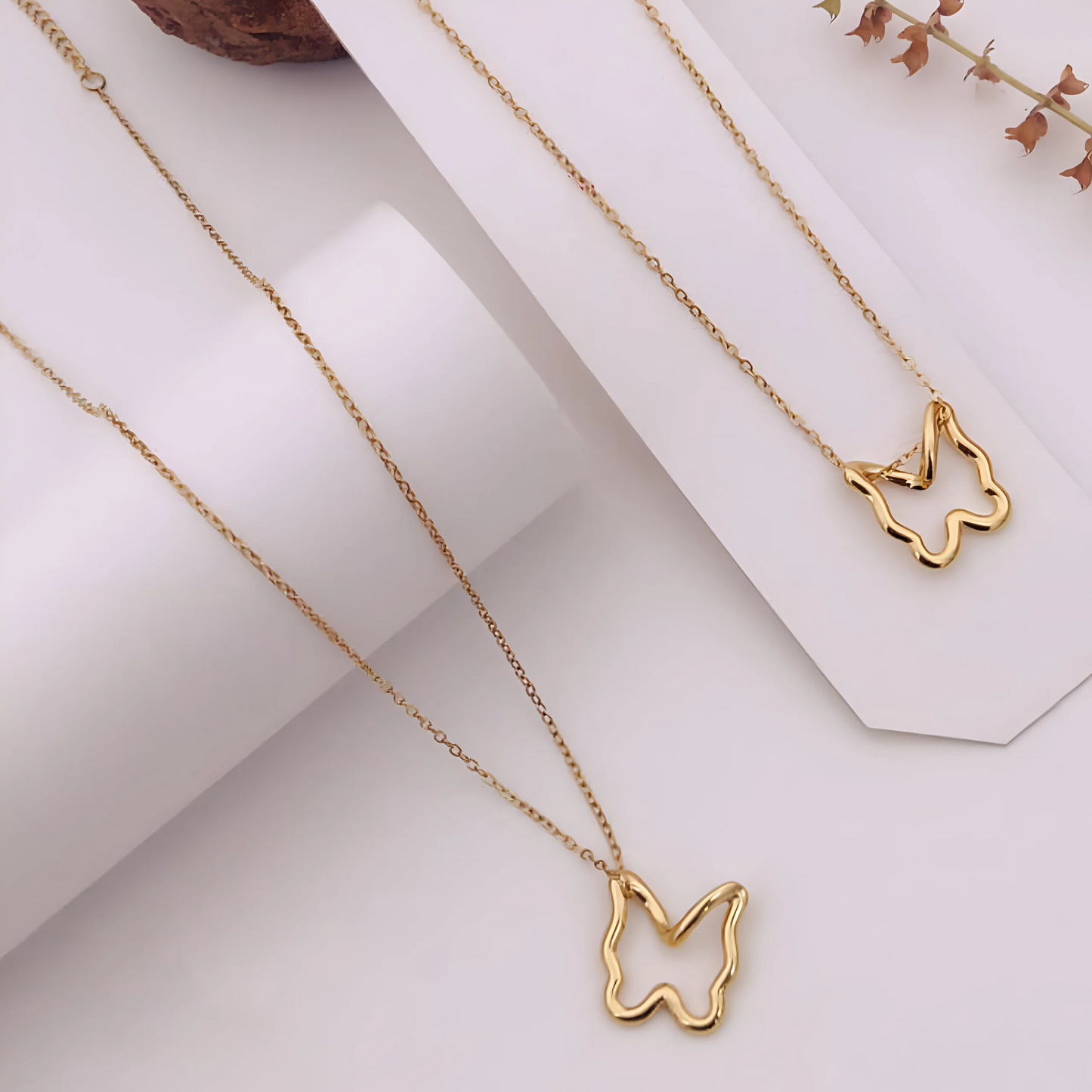 Gold Butterfly Charm Pendant